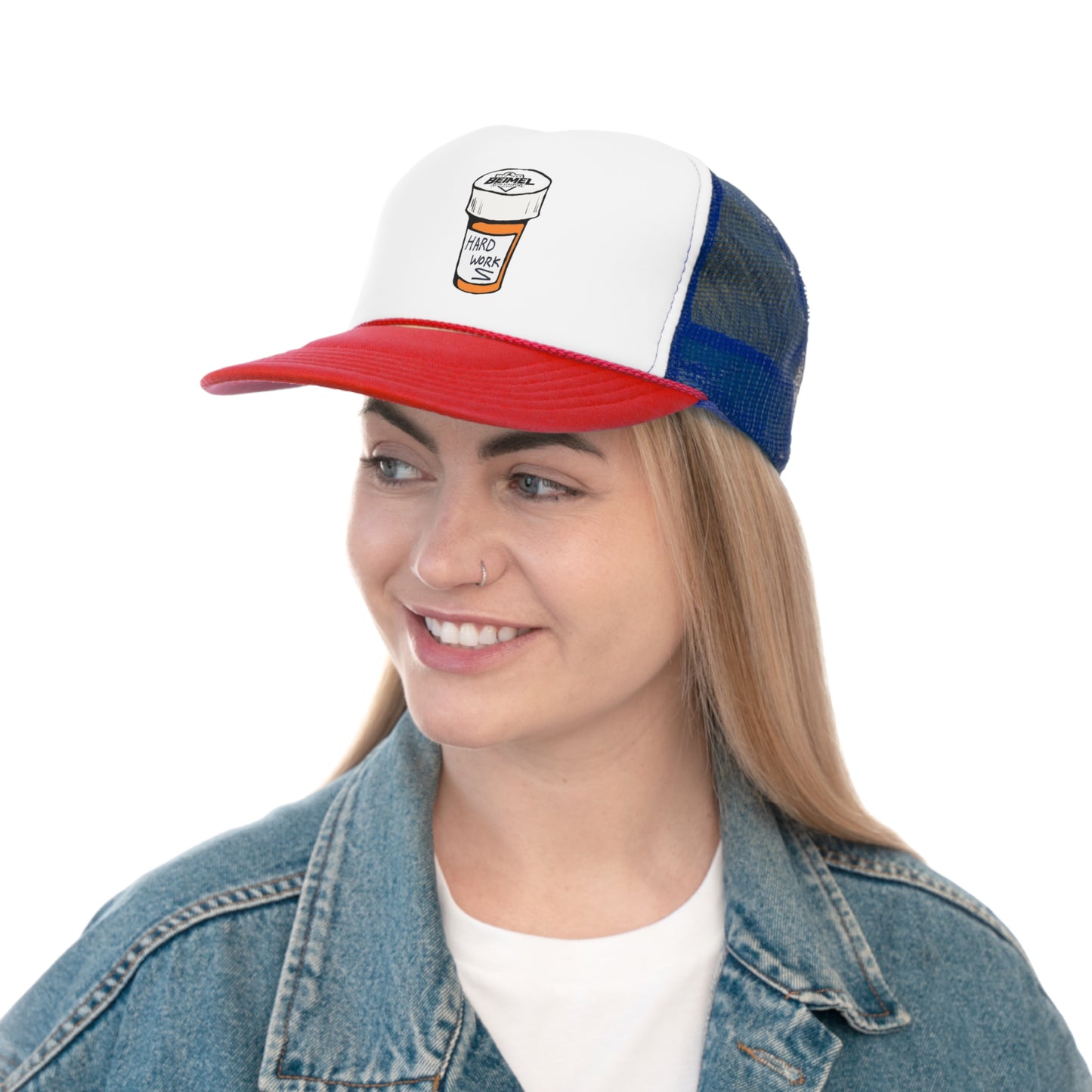 Hard Work Pill Bottle Trucker Cap