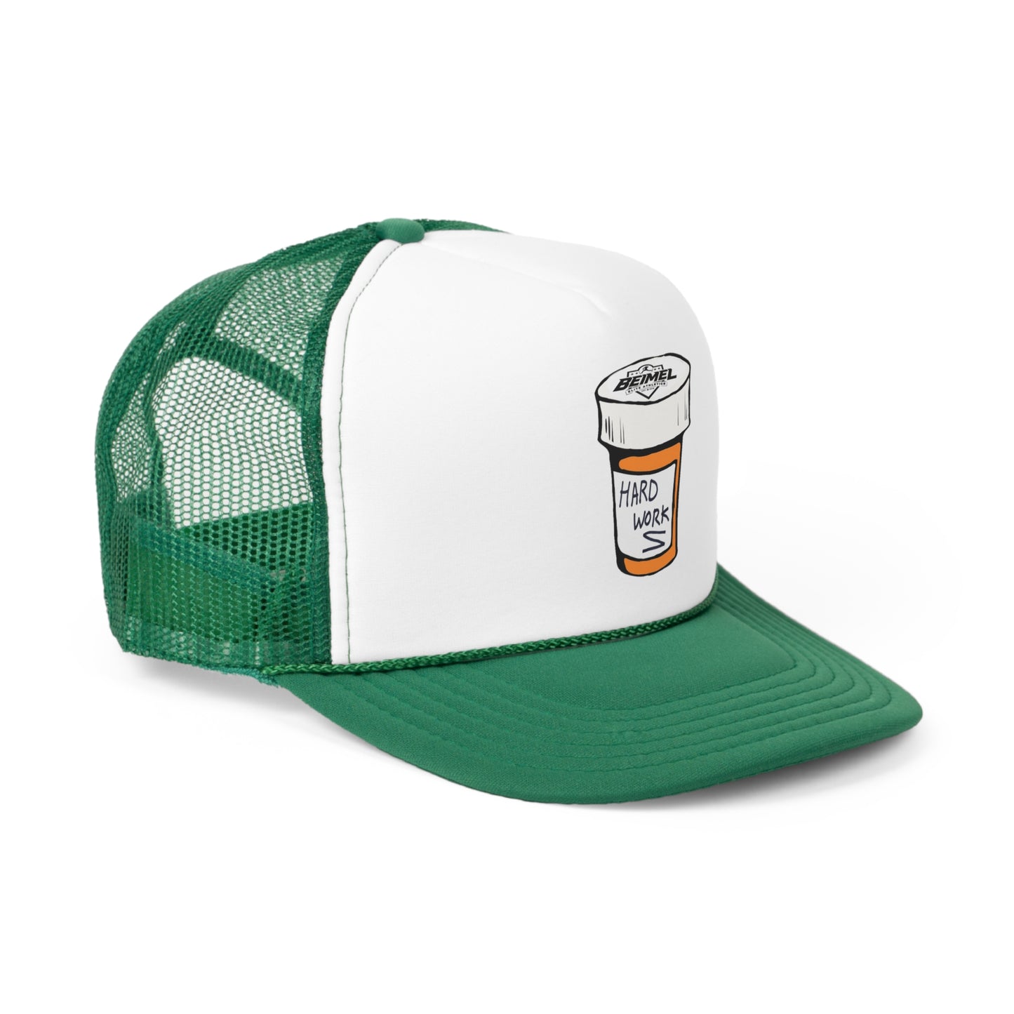 Hard Work Pill Bottle Trucker Cap