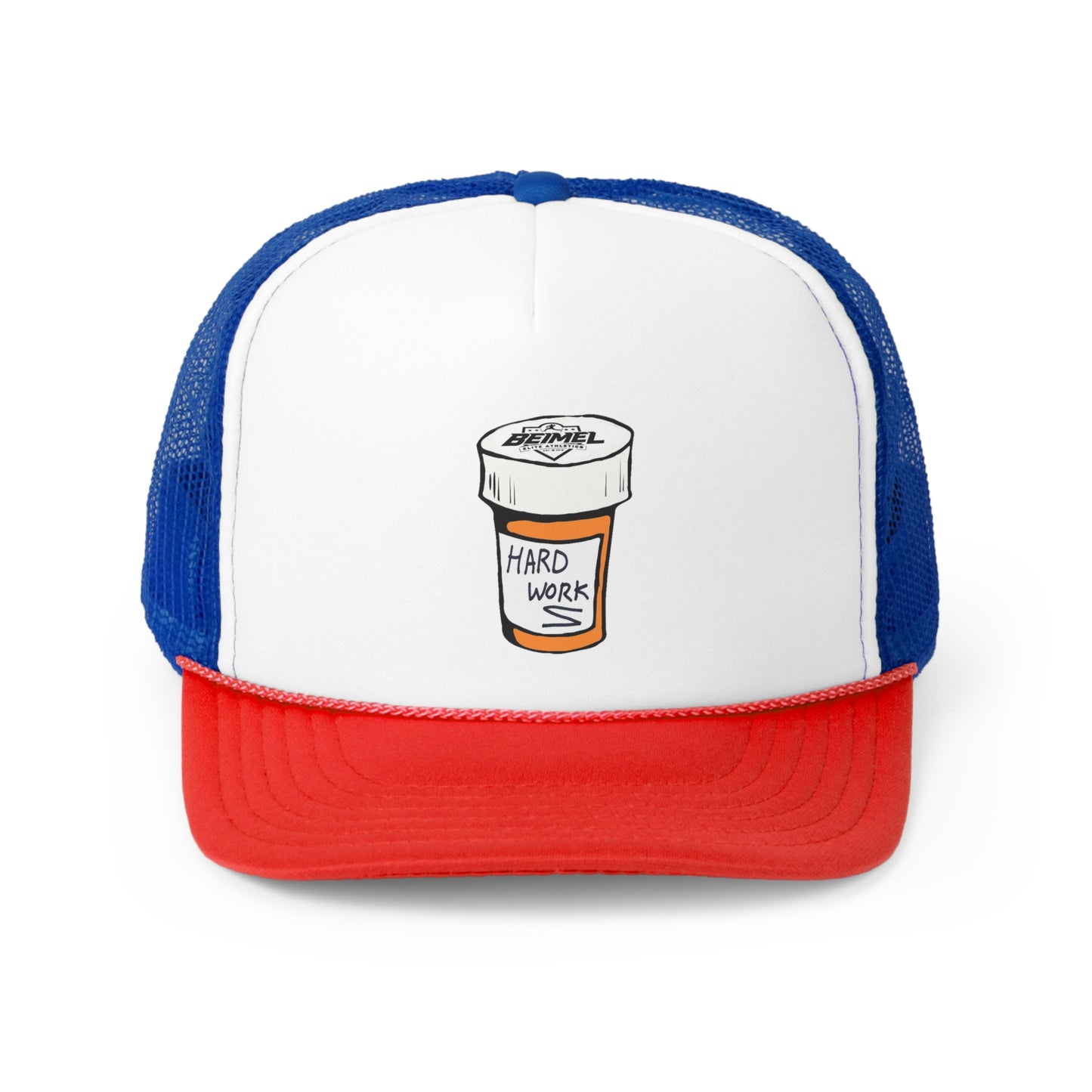 Hard Work Pill Bottle Trucker Cap