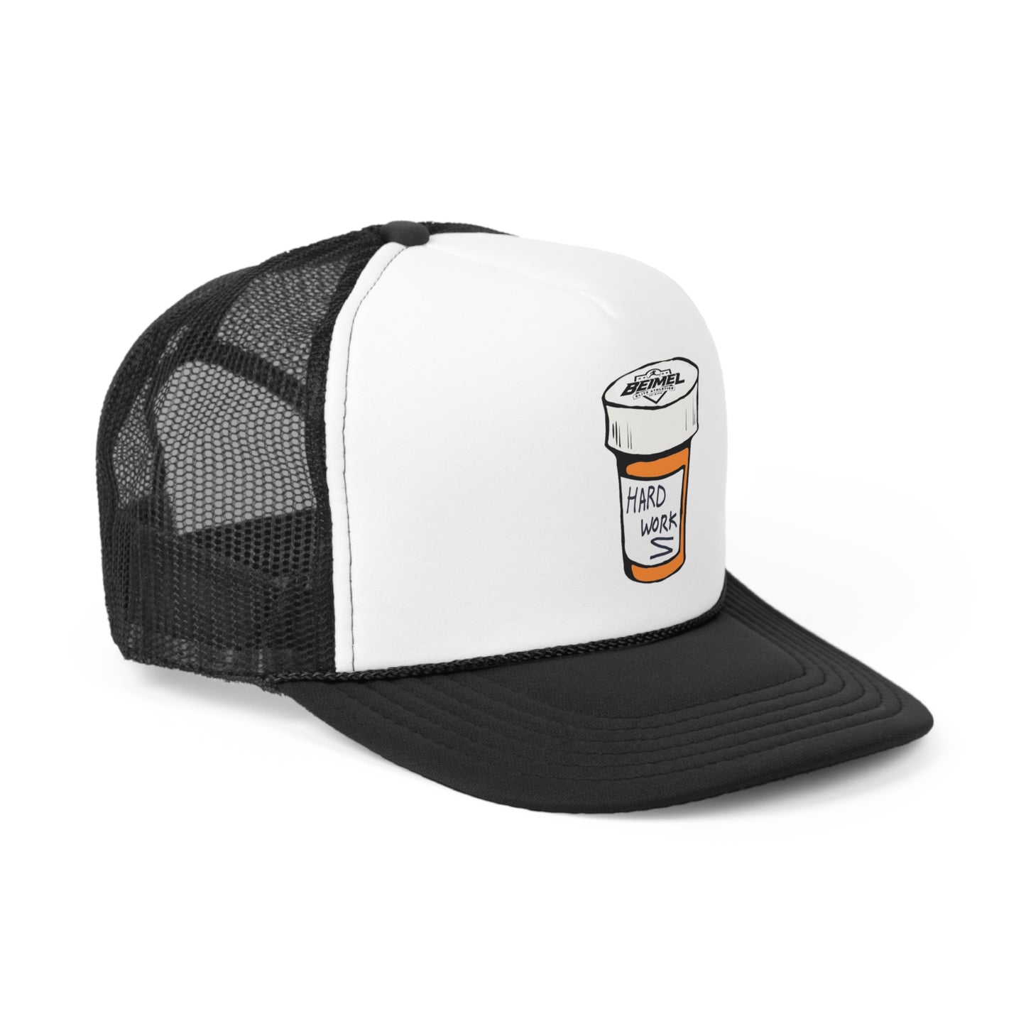 Hard Work Pill Bottle Trucker Cap
