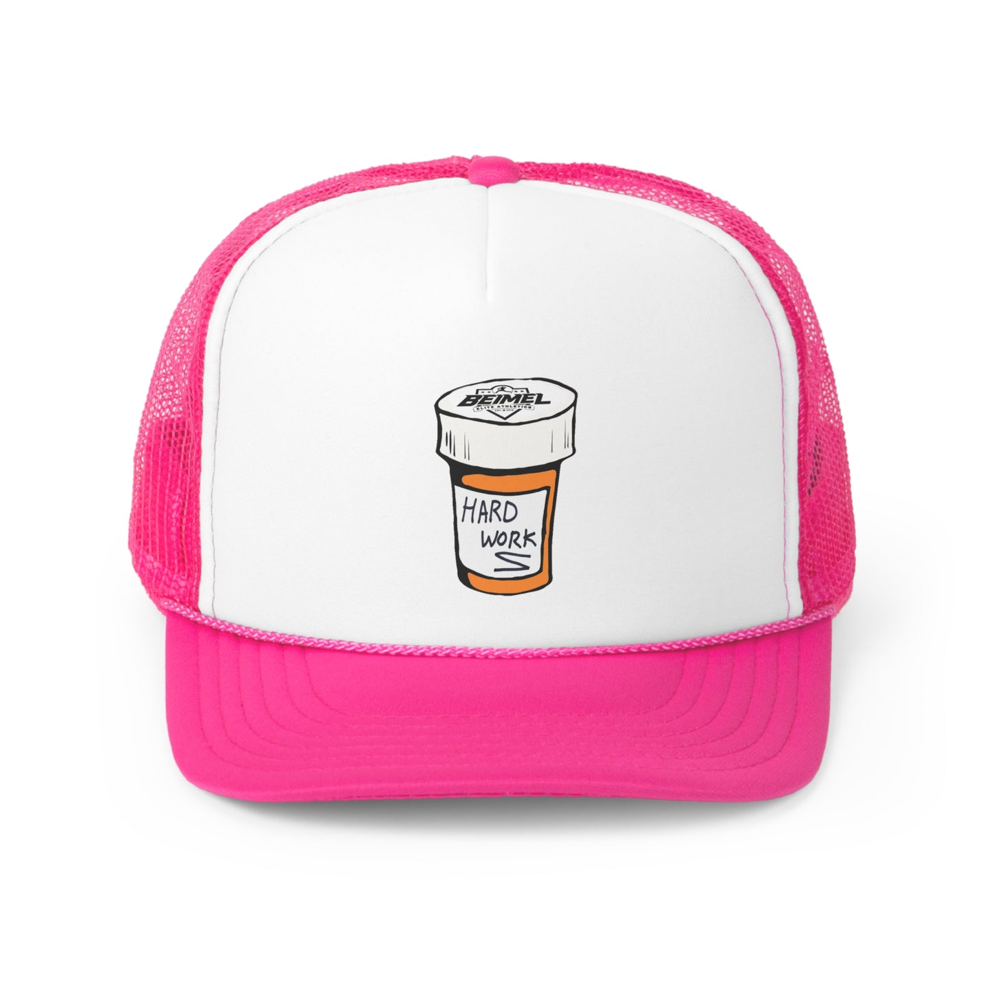 Hard Work Pill Bottle Trucker Cap