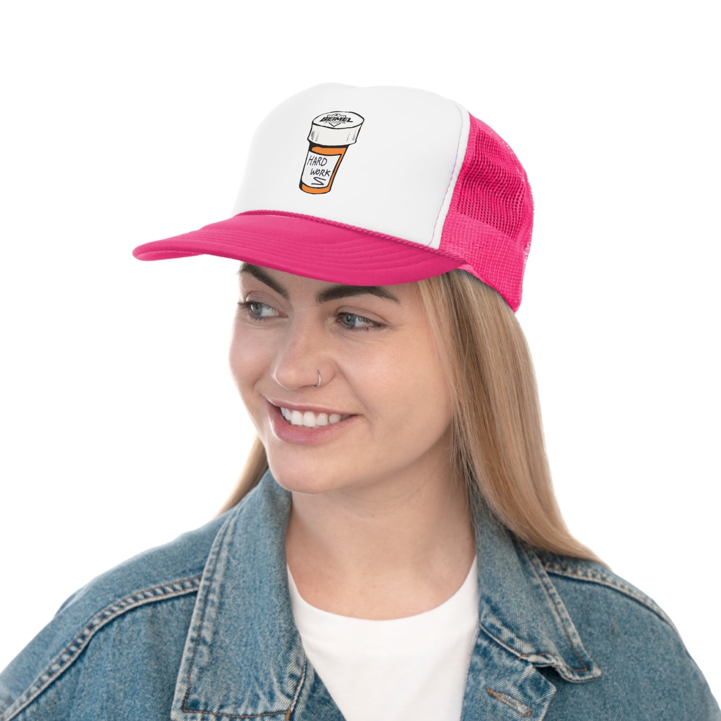 Hard Work Pill Bottle Trucker Cap