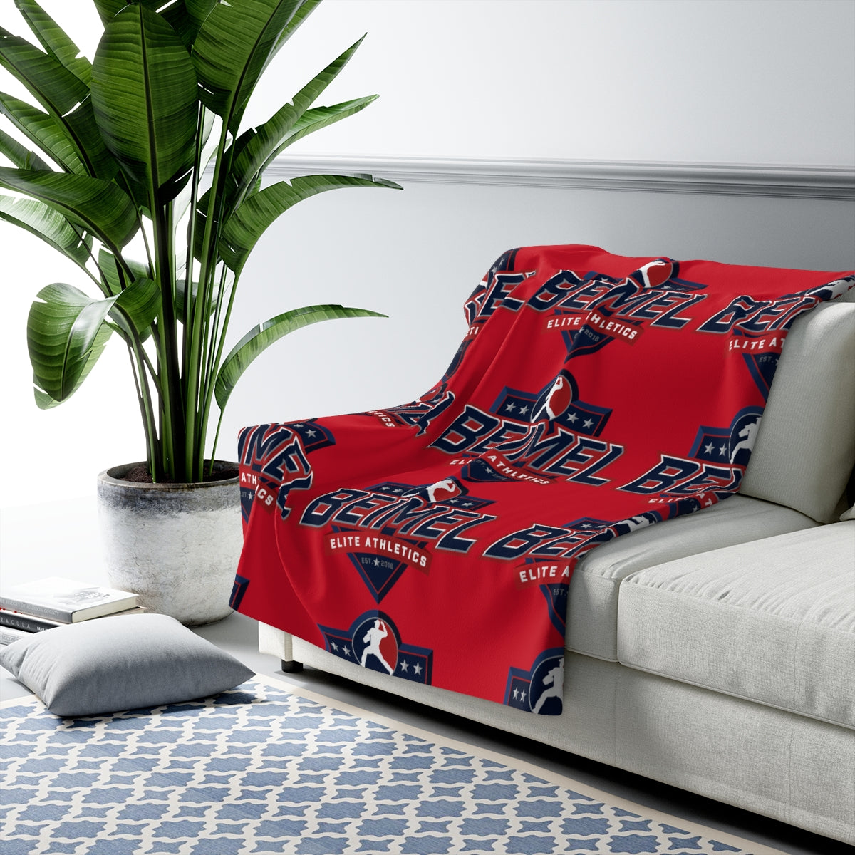 Sherpa Fleece Blanket Red & Blue