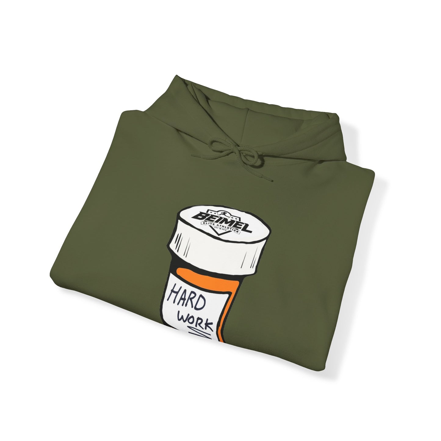 Hard Work Pill Bottle Unisex Heavy Blend™ Hooded Sweatshirt