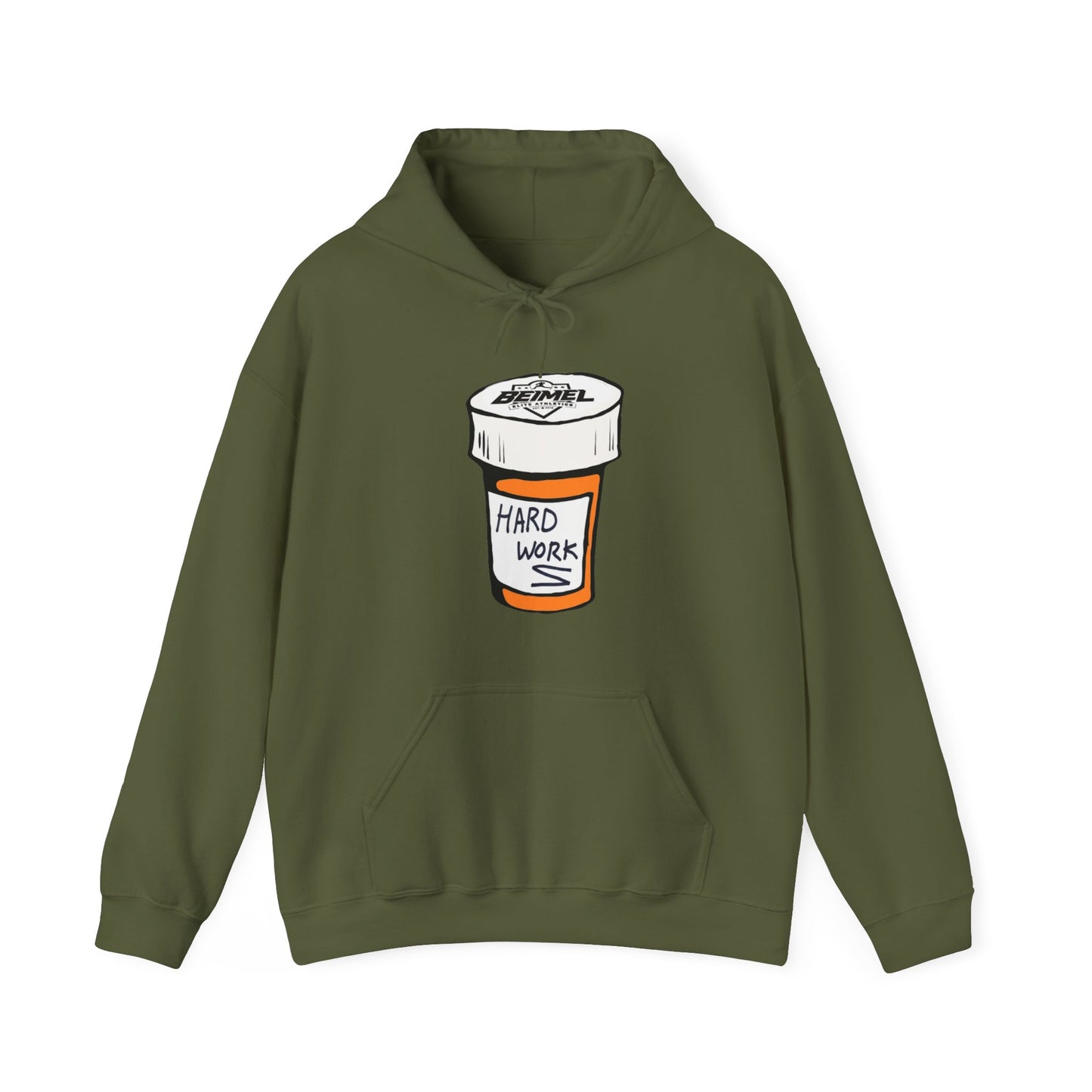Hard Work Pill Bottle Unisex Heavy Blend™ Hooded Sweatshirt
