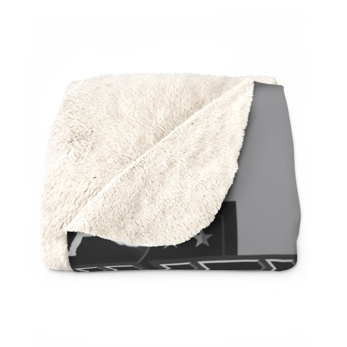 Sherpa Fleece Blanket Grey & Black